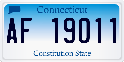 CT license plate AF19011
