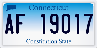 CT license plate AF19017