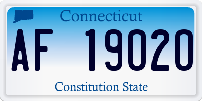 CT license plate AF19020