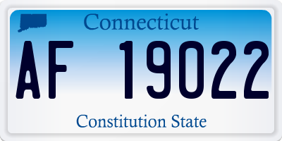 CT license plate AF19022