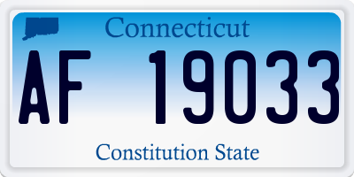 CT license plate AF19033