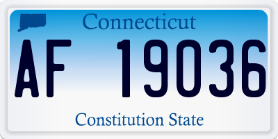 CT license plate AF19036