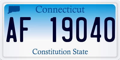 CT license plate AF19040