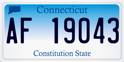 CT license plate AF19043