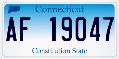 CT license plate AF19047