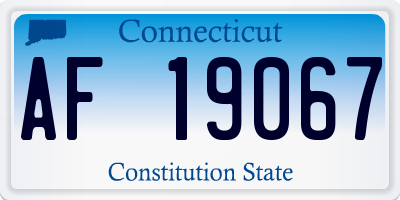 CT license plate AF19067