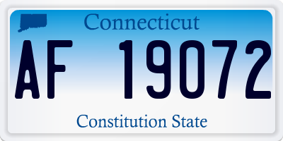 CT license plate AF19072