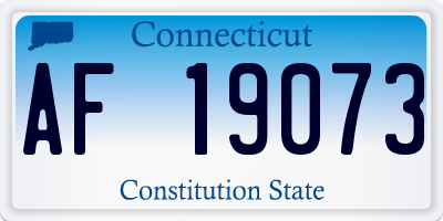CT license plate AF19073