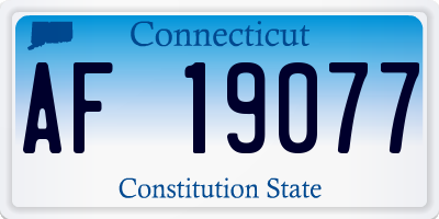 CT license plate AF19077