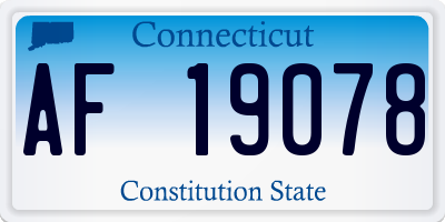 CT license plate AF19078