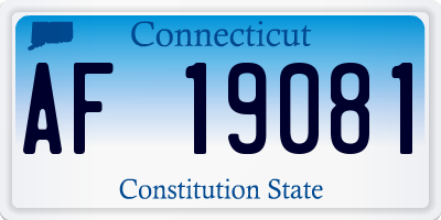 CT license plate AF19081