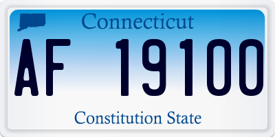 CT license plate AF19100