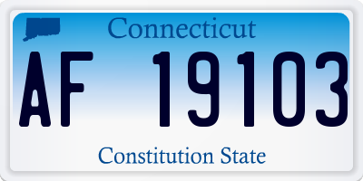 CT license plate AF19103