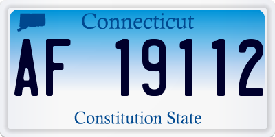 CT license plate AF19112