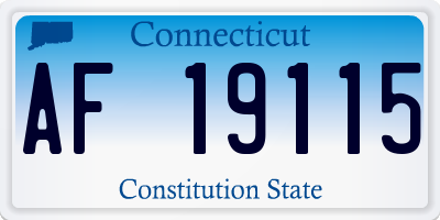 CT license plate AF19115