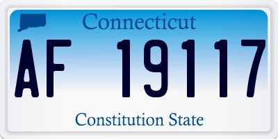 CT license plate AF19117