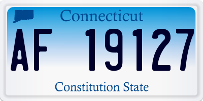 CT license plate AF19127
