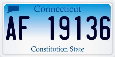 CT license plate AF19136