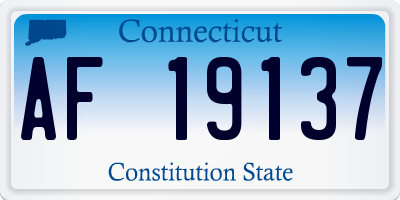 CT license plate AF19137