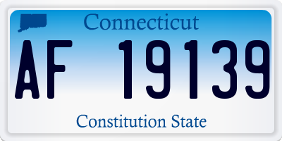 CT license plate AF19139