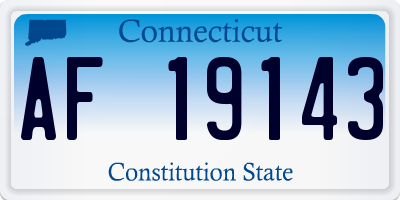 CT license plate AF19143