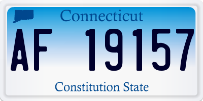 CT license plate AF19157