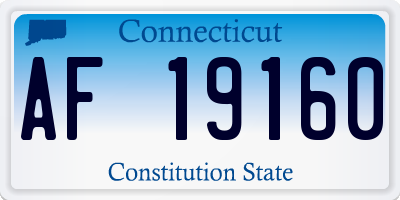 CT license plate AF19160