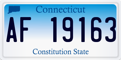 CT license plate AF19163
