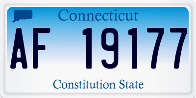 CT license plate AF19177