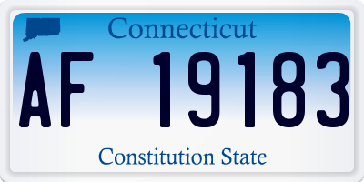 CT license plate AF19183
