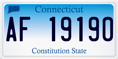 CT license plate AF19190