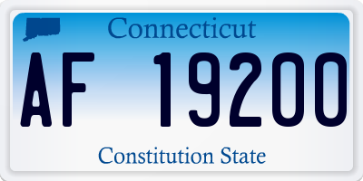 CT license plate AF19200