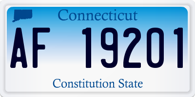 CT license plate AF19201