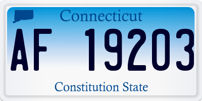 CT license plate AF19203