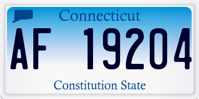 CT license plate AF19204