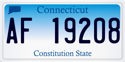 CT license plate AF19208