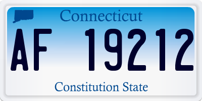 CT license plate AF19212