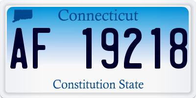CT license plate AF19218
