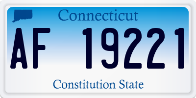 CT license plate AF19221