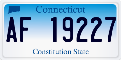 CT license plate AF19227