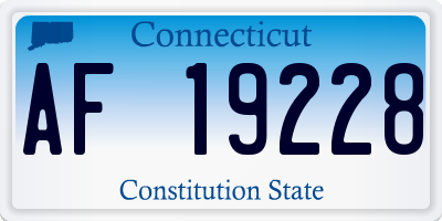 CT license plate AF19228