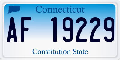 CT license plate AF19229