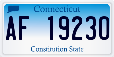 CT license plate AF19230