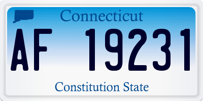 CT license plate AF19231