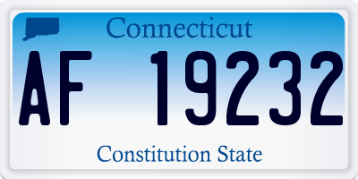 CT license plate AF19232