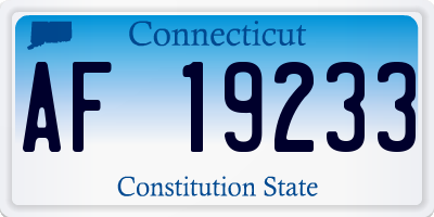CT license plate AF19233
