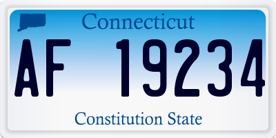 CT license plate AF19234