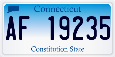 CT license plate AF19235