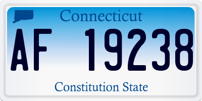 CT license plate AF19238