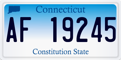 CT license plate AF19245